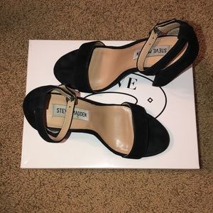 Steve Madden Black Suede Carson Heels